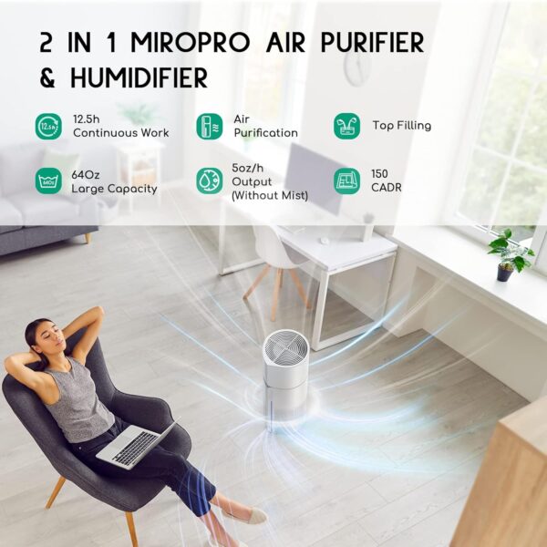 Afloia 2-in-1 Air Purifier with Humidifier and 3-Stage Filters - Image 2