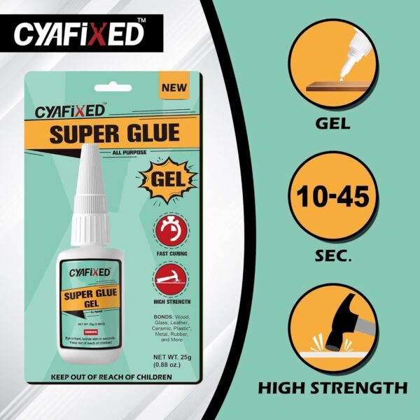 All-Purpose Super Glue Gel for Plastic, Wood, Metal Repair - Image 2