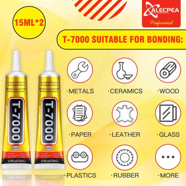 T-7000 Black Adhesive Glue - 2PCS 15ml | Waterproof, Precision Repairs - Image 3