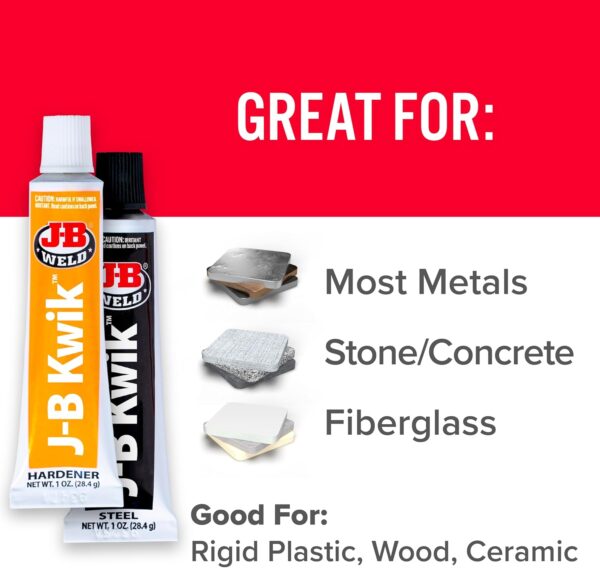 J-B Weld KwikWeld Quick Setting Epoxy - Dark Grey 2 oz - Image 4