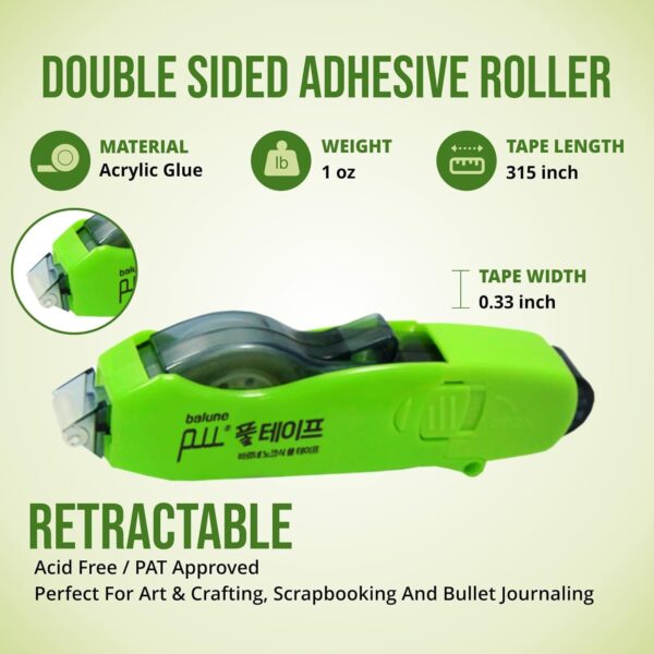 Double Sided Adhesive Tape Runner with Dispenser Roller - Image 2