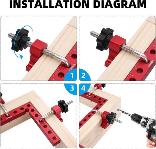 EAWONGEE 90 Degree Positioning Squares (2 Pack) for Woodworking - Image 4