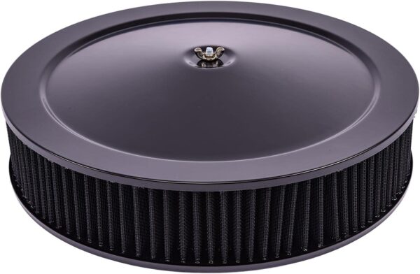 JEGS Air Cleaner 14"x3" Smooth Top Black Powder-Coat