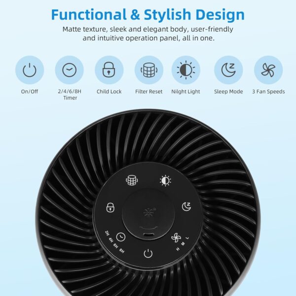 Large Room Air Purifier, H13 True HEPA Filter, CADR 240m³/h - Image 6