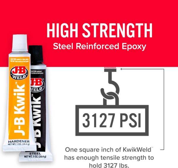 J-B Weld KwikWeld Quick Setting Epoxy - Dark Grey 2 oz - Image 3