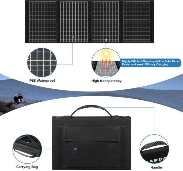 60W Portable Solar Panel Charger for Outdoor Activities - Image 3