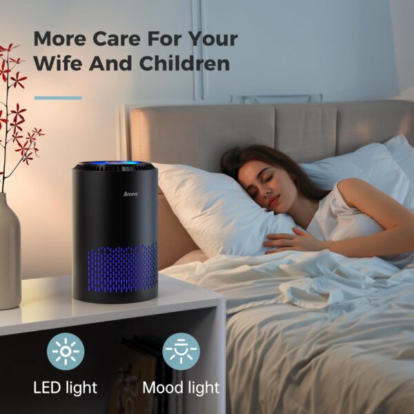 AROEVE Portable Air Purifier for Bedroom Home - MK01 Black - Image 7