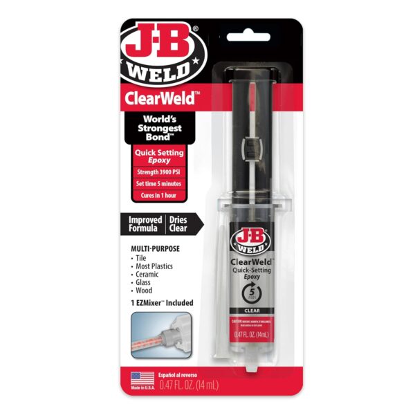 J-B Weld ClearWeld 5 Minute Epoxy, Clear, 14ml