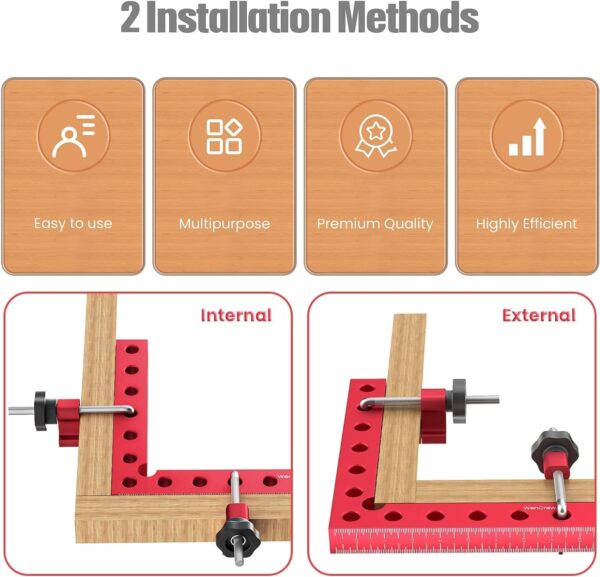 Woodworking Corner Clamps, 90 Degree Aluminum Alloy Clamp Tool - Image 9
