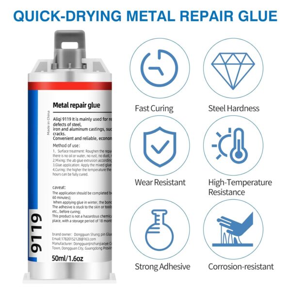 Strongest Metal Repair Glue, 1.6 Oz Epoxy Weld - Image 2