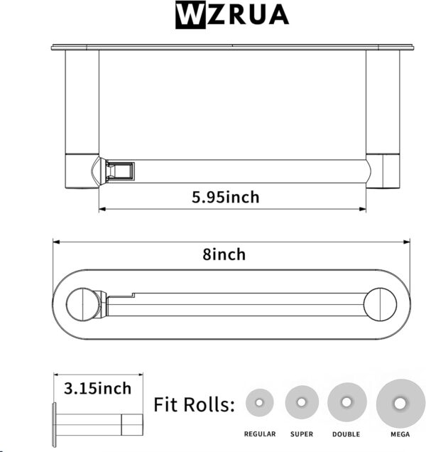 Chrome Adhesive Toilet Paper Holder with Pivoting Double Post - Image 8