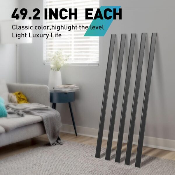 5 Pack Black Metal Baseboard Trim, 2.3"x20.5' - Image 9