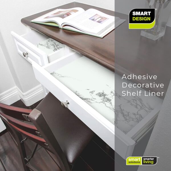 Smart Design Adhesive Shelf Liner - 18"x20' - Easy Apply - Carrera Marble - Image 7