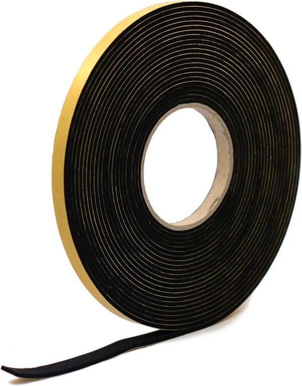 Black Neoprene Self-Adhesive Sponge Strip 12mm x 3mm x 10m