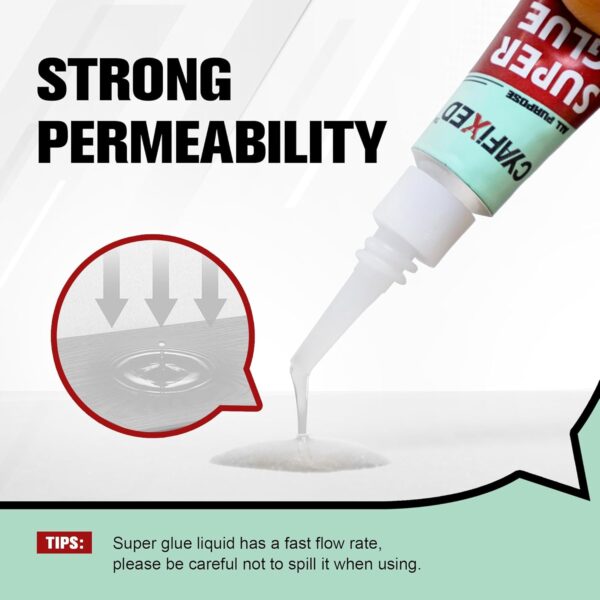 12-Pack All-Purpose Super Glue for Plastic, Wood, Metal Repair - Image 2