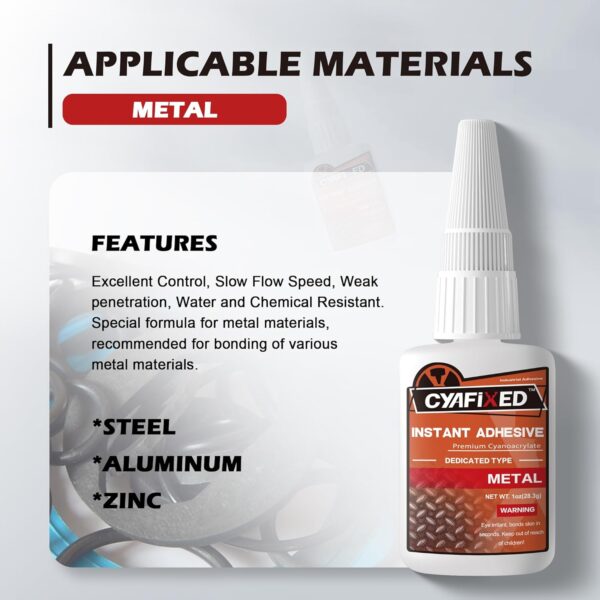 Metal Super Glue, 1 oz - Professional Grade for Steel, Zinc, Aluminum - Image 4