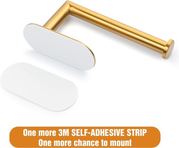 Gold Toilet Paper Holder Adhesive for Bathroom - Image 8