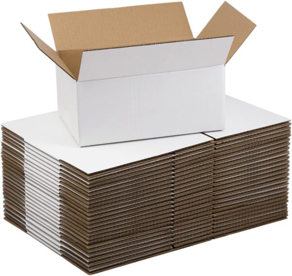 White Shipping Boxes 9x6x4 Inches, 25 Pack