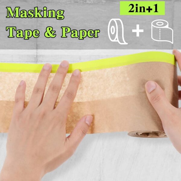 MAQUITA Pre-Taped Masking Paper for Painting - 6"x50' - Image 3