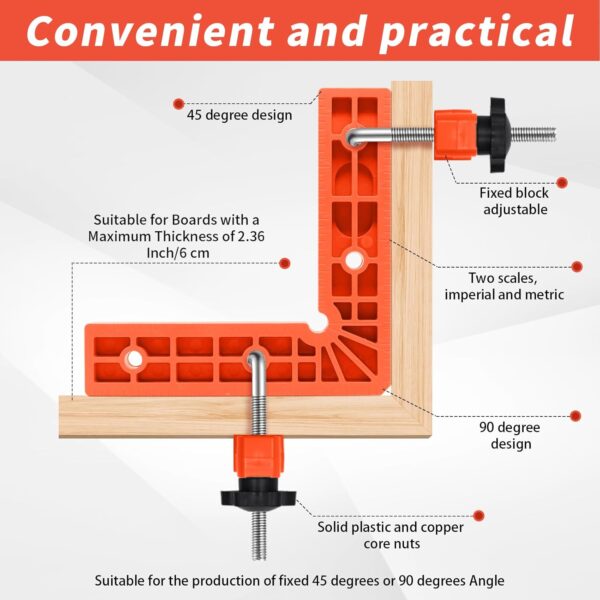 Crafom 90° Corner Clamps Set for Woodworking & Framing - Image 2