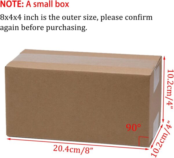 50 Pack Small Brown Shipping Boxes, 8x4x4 Inches - Image 2