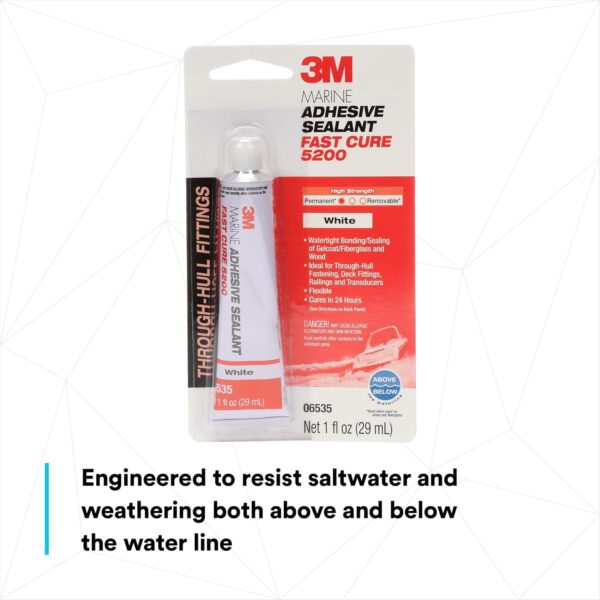 3M Marine Adhesive Sealant Fast Cure 5200 (06535) 1 fl oz Tube - Image 5