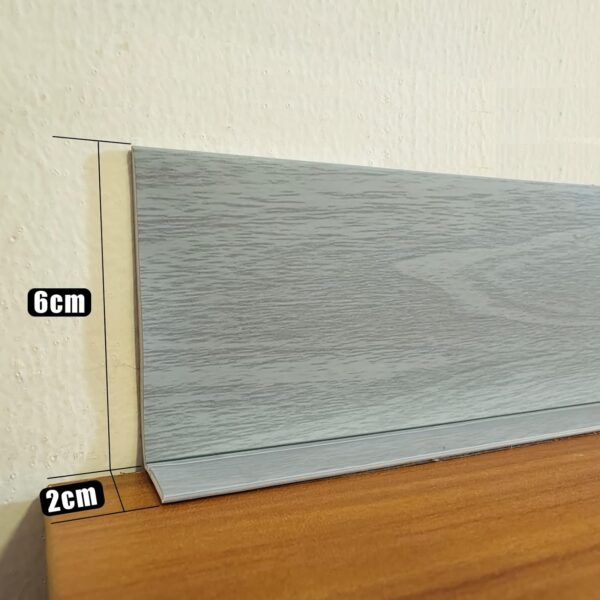 Vinyl Flexible Wall Base Molding, 19.68ft L, Double Crease Design - Image 2