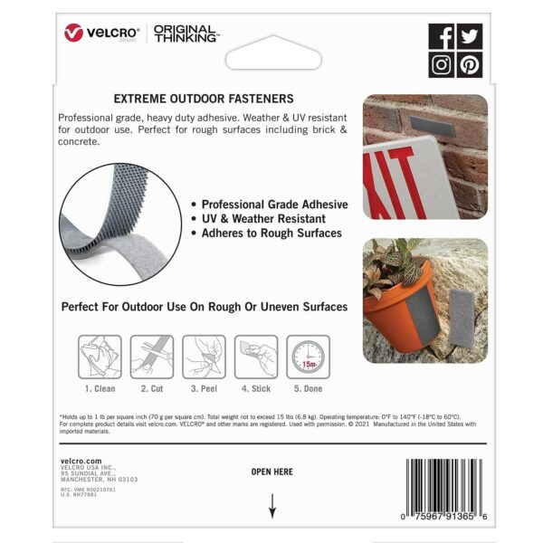 VELCRO Brand Extreme Outdoor Tape | 10Ft x 1 In | Holds 15 lbs - Image 4