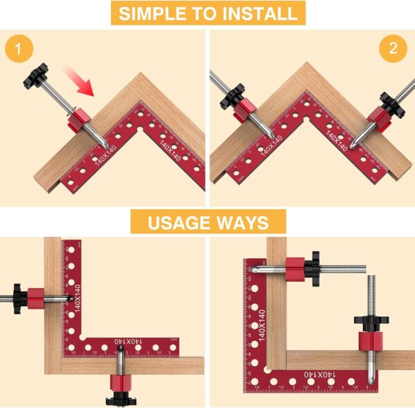 Woodworking Corner Clamp, 90 Degree Aluminum Alloy (4pack) - Image 5