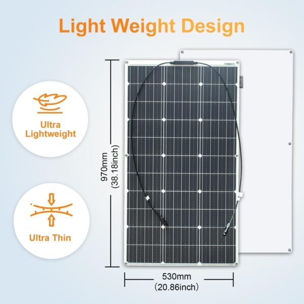 200W Flexible Solar Panel for Marine, RV, Boat, Trailer - Image 2