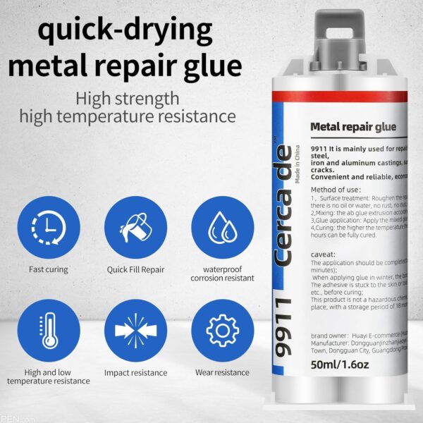 Strong Metal Repair Glue, All-Purpose, Waterproof, 1.6oz - Image 5