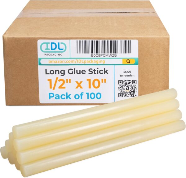 100 Pack of 10" Amber Glue Sticks for Professional Guns