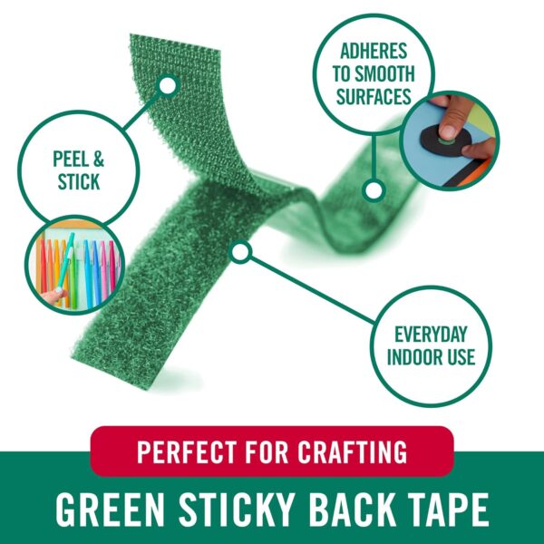 Green Sticky Back Tape: 10ft Roll for Crafts & Organization - Image 2