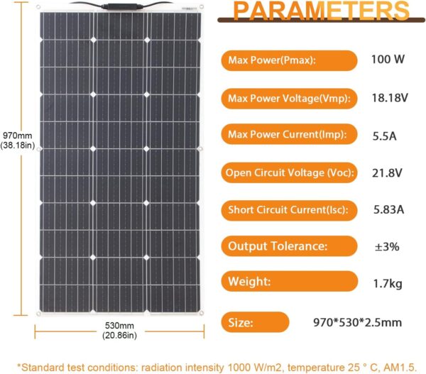 200W Flexible Solar Panel for Marine, RV, Boat, Trailer - Image 3