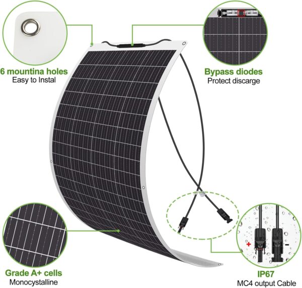 300W Flexible Solar Panel for RV, Trailer, Yacht - Image 3