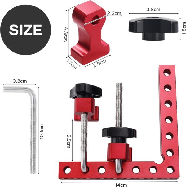 Woodworking Corner Clamps 5.5'' x 5.5'', 2PCS Aluminium Squares - Image 3