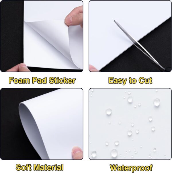 MEARCOOH White Adhesive Foam Sheets 9x12 Inch (20PACK) - Image 4