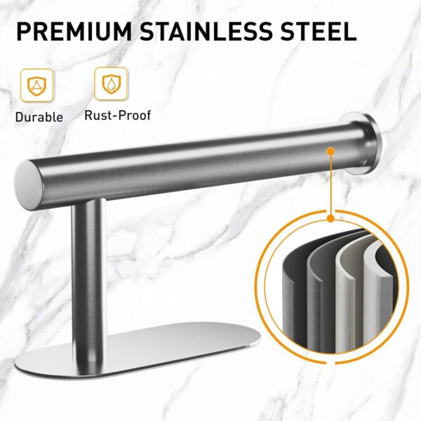 Rustproof Adhesive Toilet Paper Holder, Stainless Steel, No Drilling - Image 4