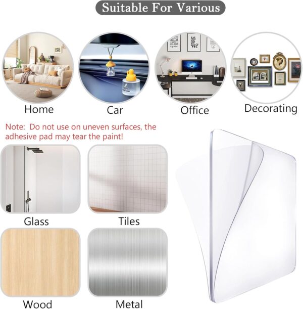 Medsuo 10pcs Clear Double Sided Adhesive Pads - 2.4inch Waterproof Sticker - Image 5