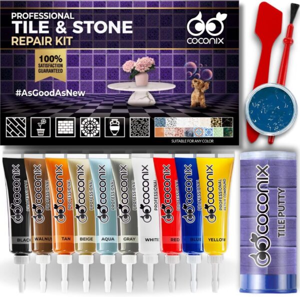 Coconix Tile Repair Kit: Fix Cracked Porcelain, Ceramic, Fiberglass