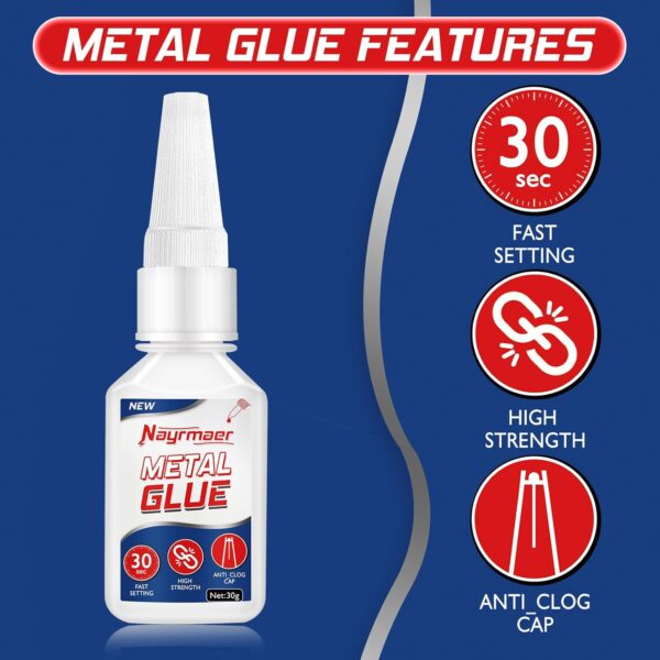 30g Metal Glue for Metal, Glass, Plastic, Ceramic, DIY - Image 3