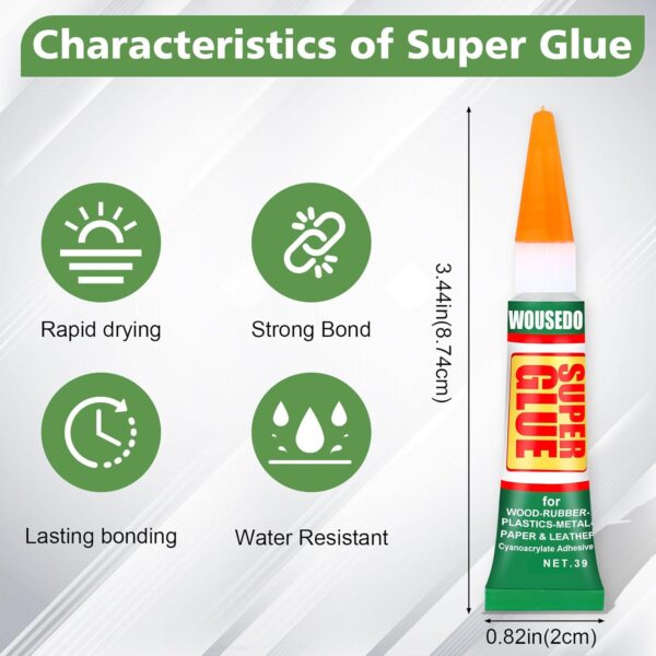 12 Pack Super Glue for Various Materials, Fast Drying - Image 3