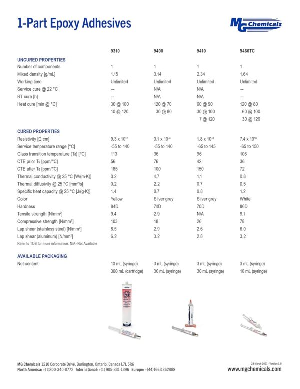 MG Chemicals 9310 Epoxy Adhesive, High Tg, 10ml Dispenser - Image 4