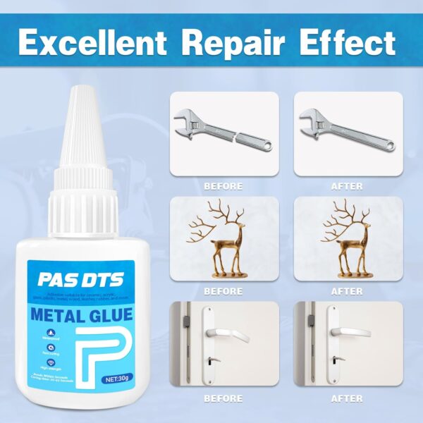 30g Fast-Drying Metal Glue for Stainless Steel, Aluminum, Jewelry - Image 4