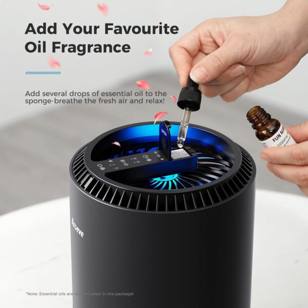 AROEVE Portable Air Purifier for Bedroom Home - MK01 Black - Image 5