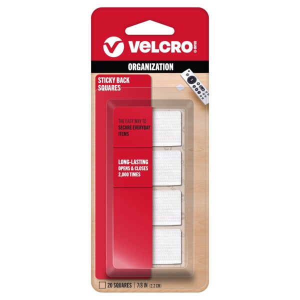 VELCRO Brand Mounting Squares | Pack of 20 | 7/8 Inch White