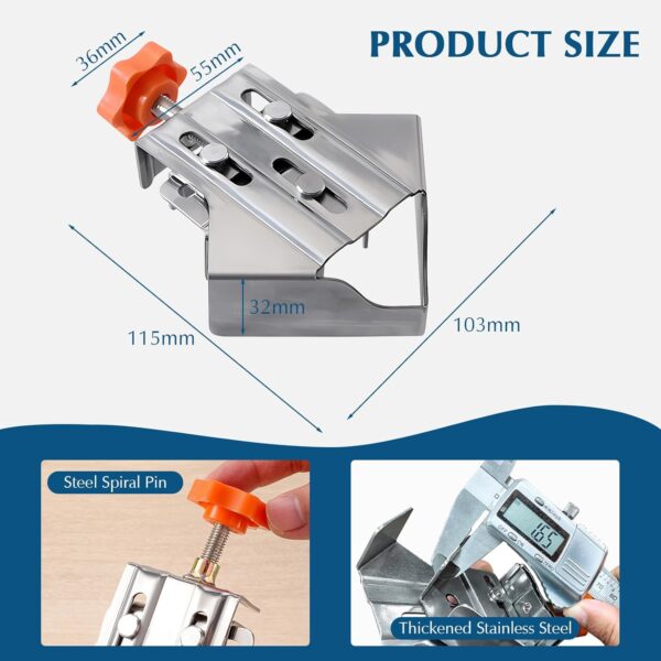 Owfeel 2pcs Stainless Steel Right Angle Clamp for Woodworking - Image 3