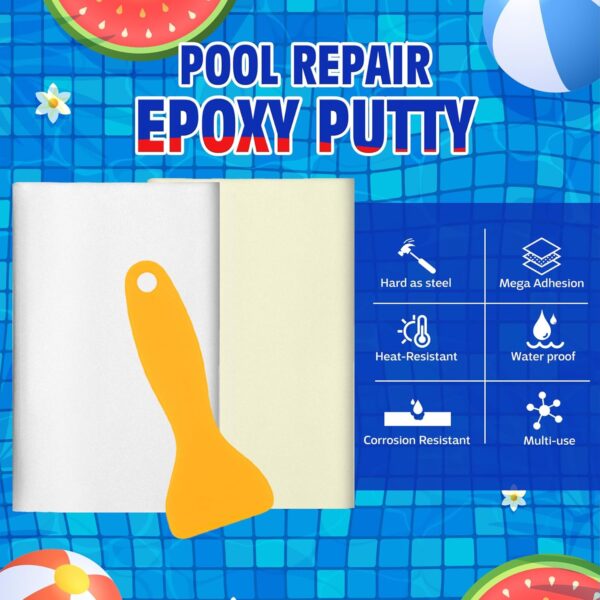 8oz Epoxy Pool Putty for Repairs - White Color - Image 3