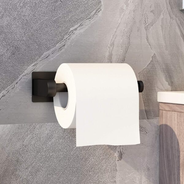 Self Adhesive Toilet Paper Holder Stainless Steel Black - Image 3