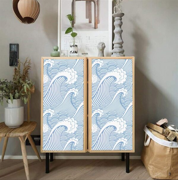 Sea Waves Adhesive Shelf Liner, 17.7"x9.8' - Image 4